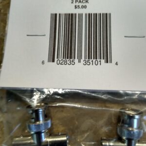 BNC T Connector Male To 2 Female (2 PK)